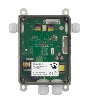 Field device for monitoring and controlling 1 motorized fire damper with ST-connection plugs