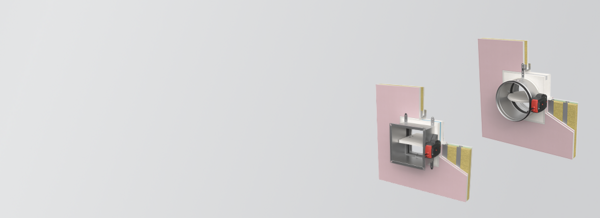 Fire dampers in shaftwalls: Easy one-sided installation.